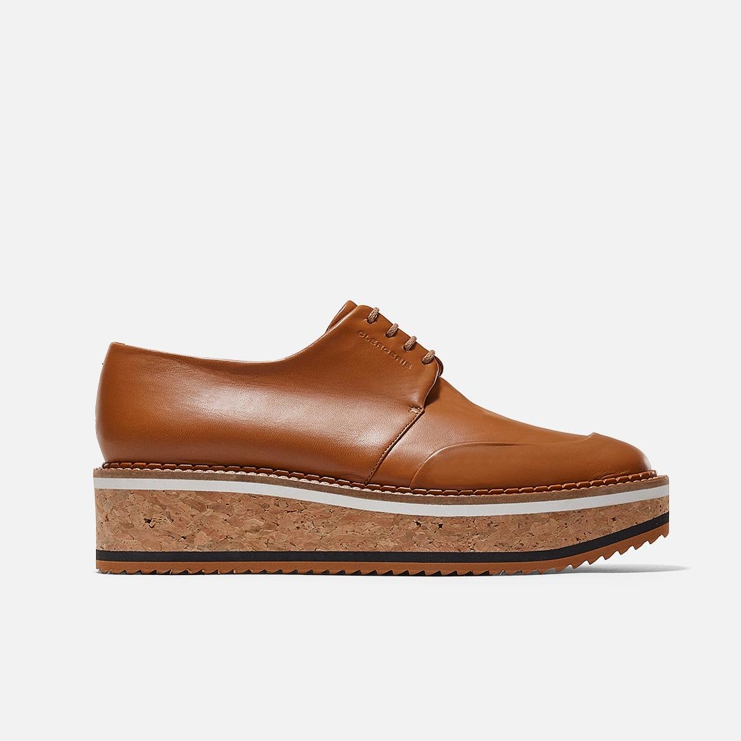 DERBIES BREE CUIR D AGNEAU ROUILLE Clergerie Paris France Clergerie Paris Europe