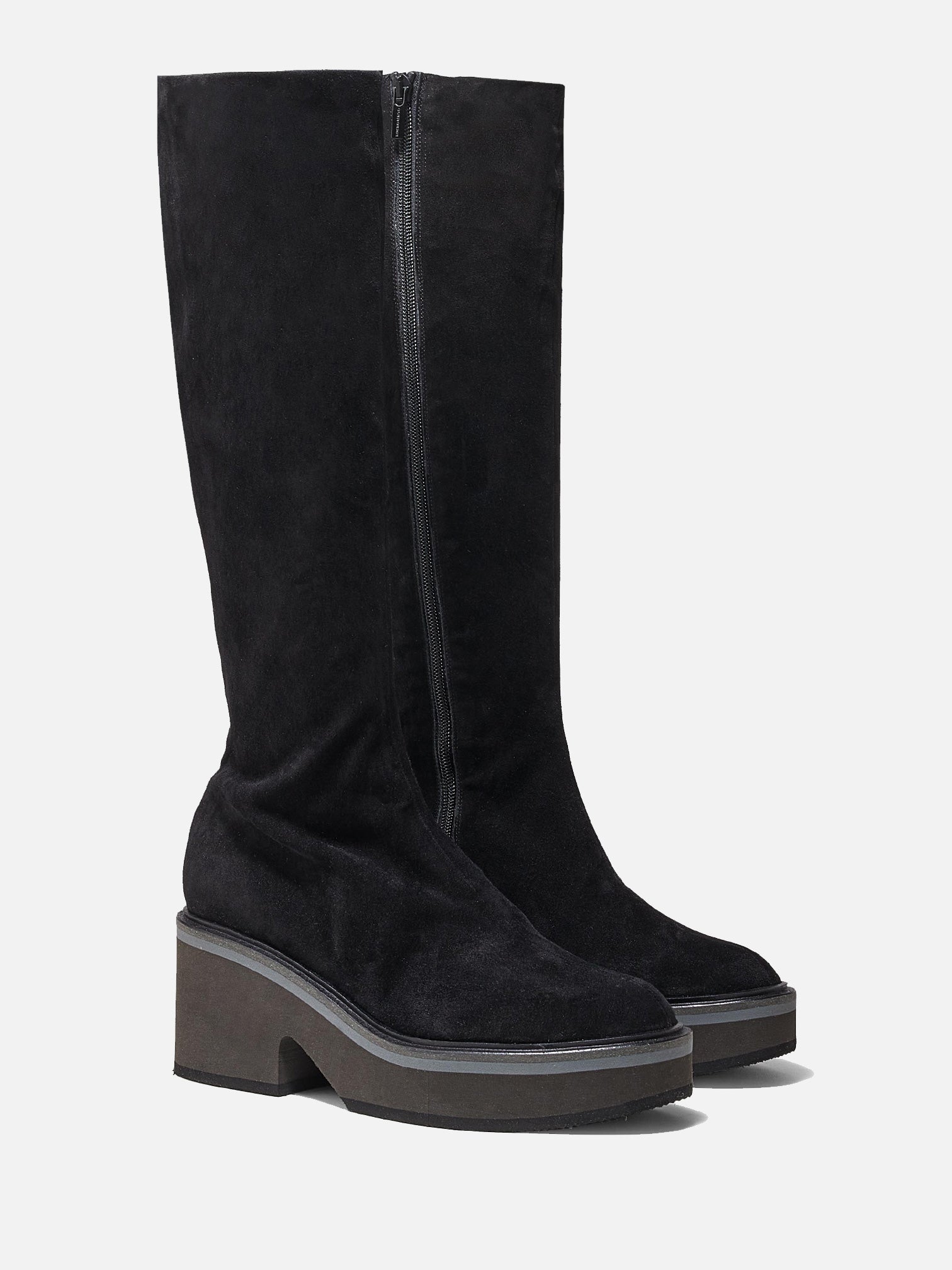 HIGH BOOTS - ANKI, suede stretch black - 3606064087932 - Clergerie Paris - Europe