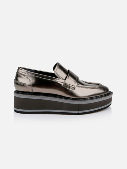 LOAFERS - BAHATI, gloss metal gobi - 3606064044492 - Clergerie Paris - Europe