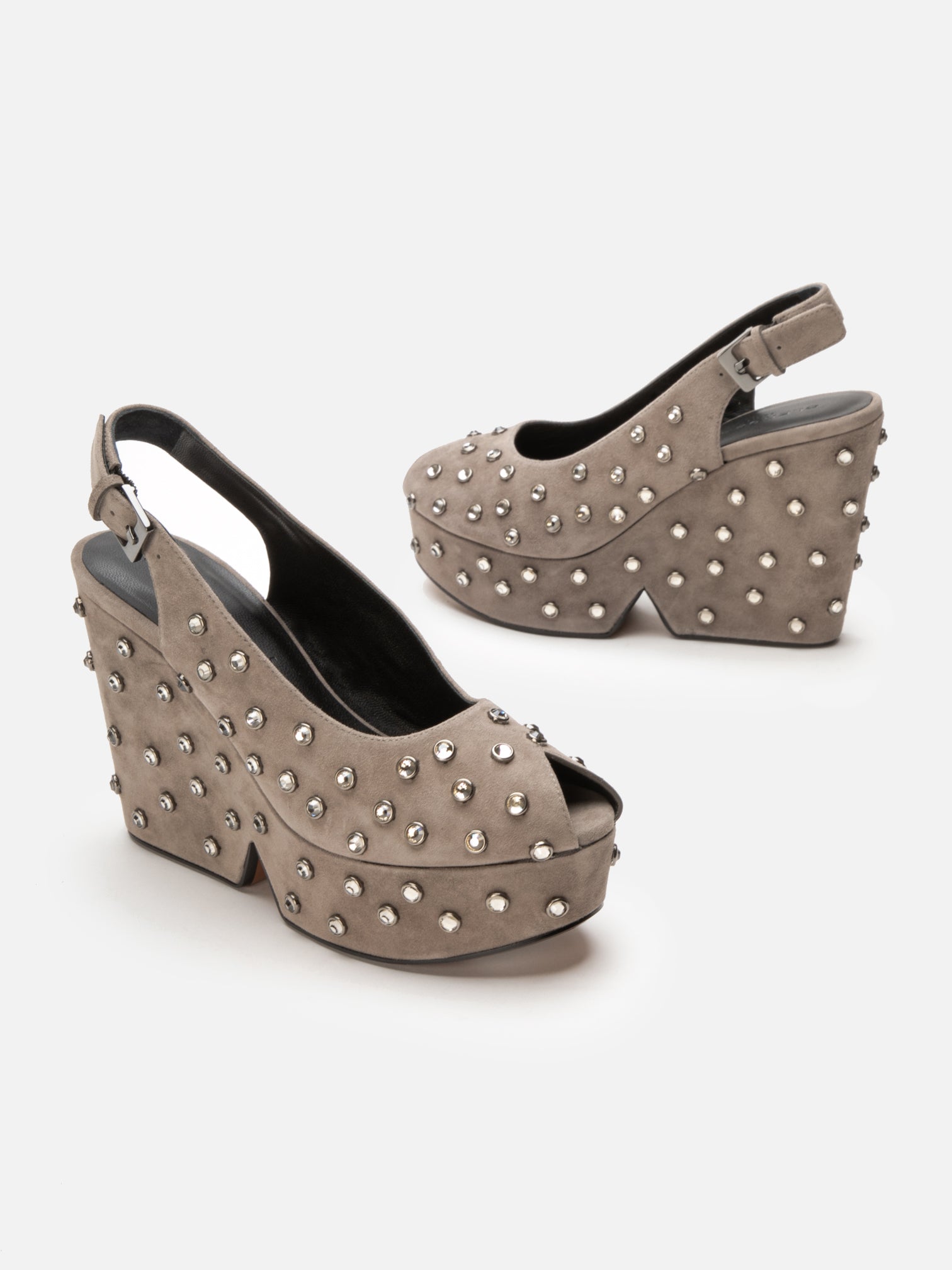 WEDGES - DAVINA, suede stone - 3606064111866 - Clergerie Paris - Europe