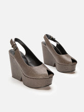 WEDGES - DYLAN, snake - effect stone - 3606064049565 - Clergerie Paris - Europe