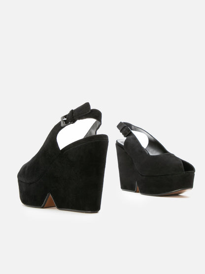 WEDGES - DYLAN, suede black - 3606064090109 - Clergerie Paris - Europe