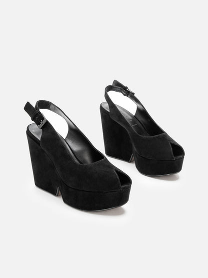 WEDGES - DYLAN, suede black - 3606064090109 - Clergerie Paris - Europe