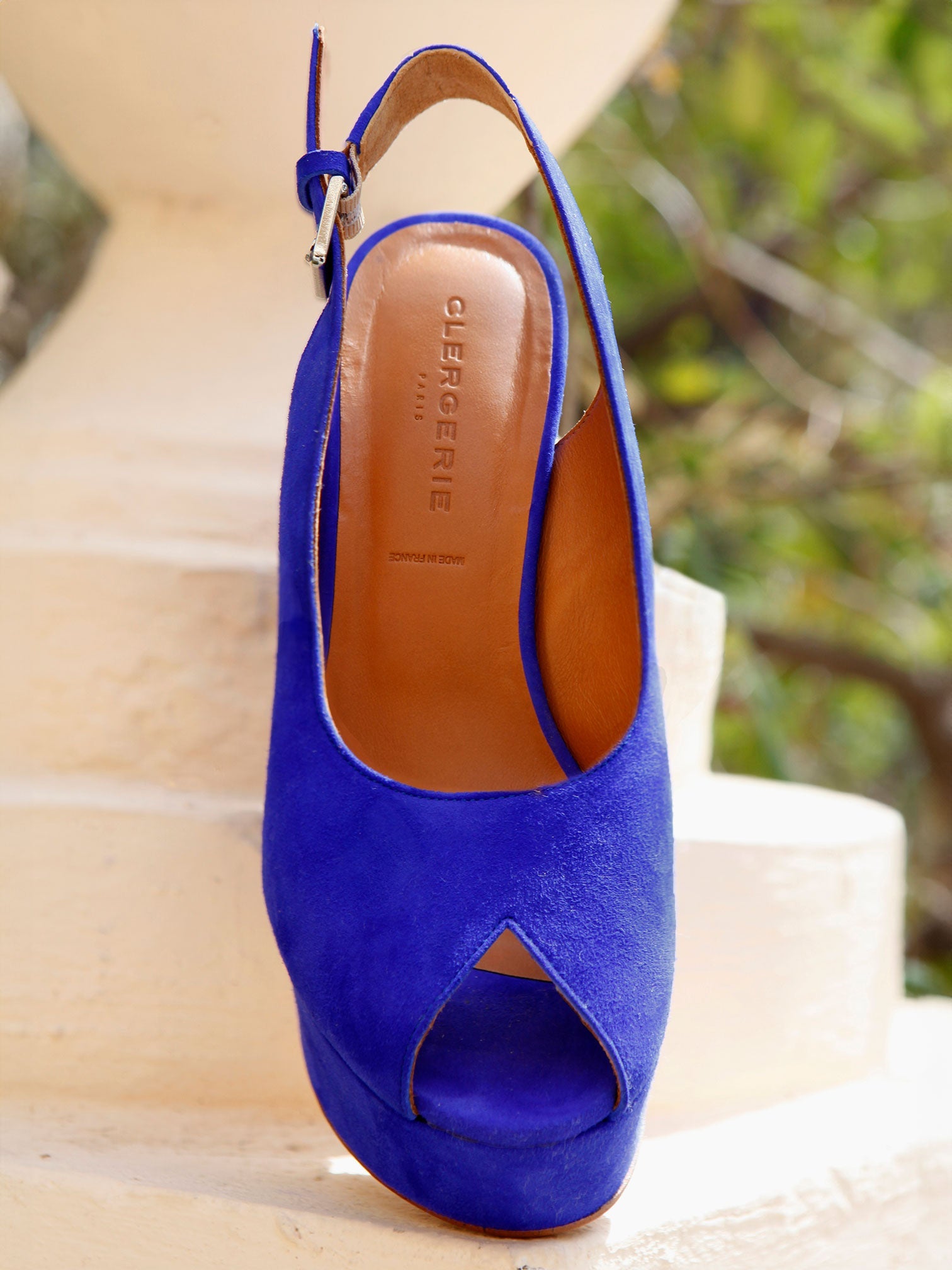 Blue fashion suede wedges