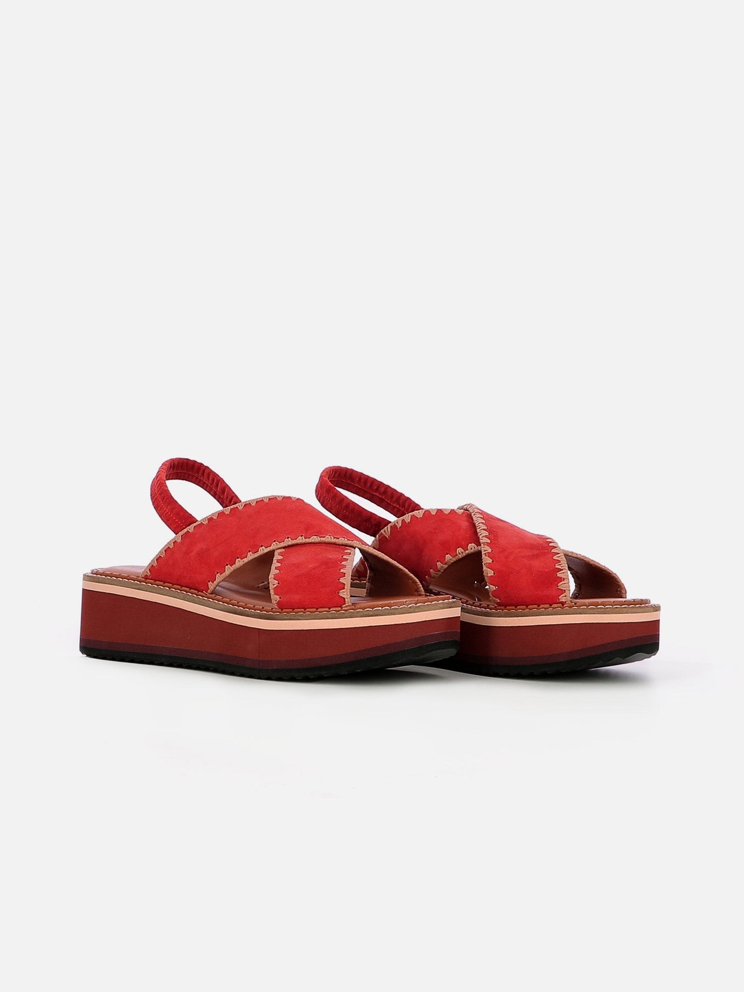 SANDALS - FREEDOM sandals, suede red - 3606063962469 - Clergerie Paris - Europe