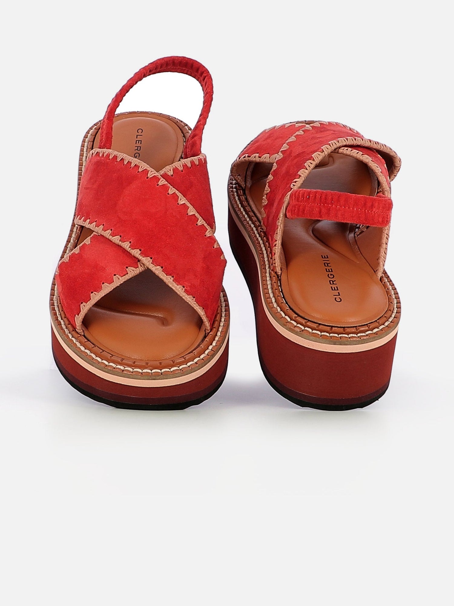 SANDALS - FREEDOM sandals, suede red - 3606063962469 - Clergerie Paris - Europe