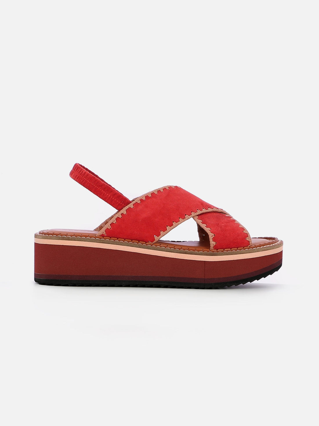 SANDALS - FREEDOM sandals, suede red - 3606063962469 - Clergerie Paris - Europe