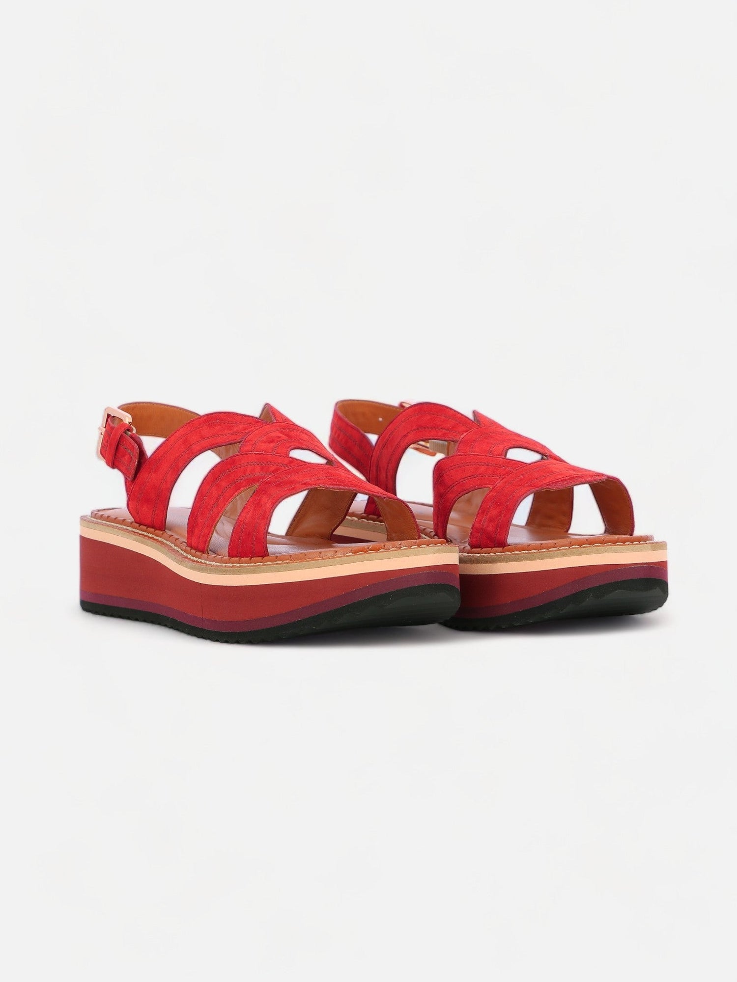 SANDALS - FRESIA sandals, suede red - 3606063964678 - Clergerie Paris - Europe