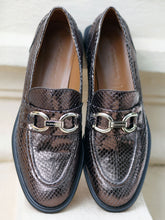 LOAFERS - JAEL moccasins, snake effect brown - 3606064001112 - Clergerie Paris - Europe