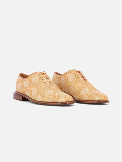 DERBIES - JAXON oxford, papyrus effect fabric - 3606063998116 - Clergerie Paris - Europe