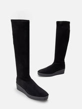 HIGH BOOTS - LOANE, suede stretch black - 3606064091380 - Clergerie Paris - Europe