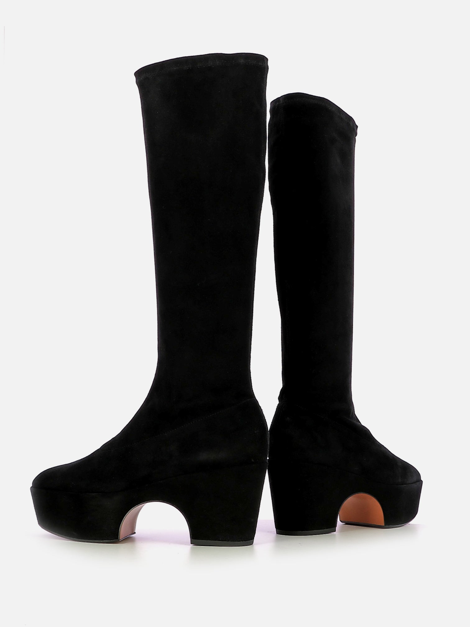 HIGH BOOTS - NASHI, suede stretch black - 3606064116045 - Clergerie Paris - Europe