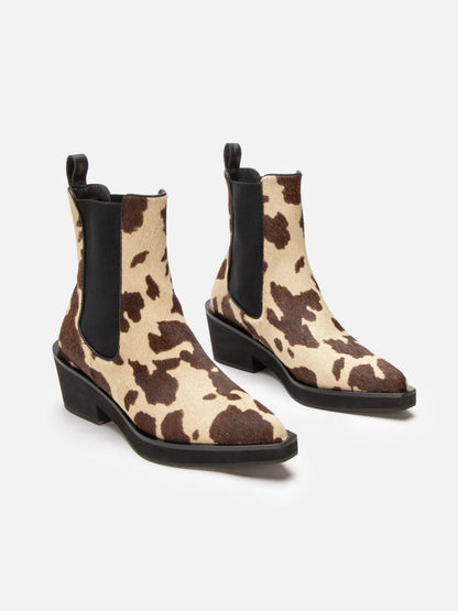 ANKLE BOOTS - TEGAN, cow print - 3606064078442 - Clergerie Paris - Europe