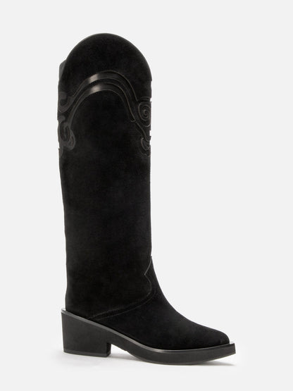 HIGH BOOTS - TERENS, suede black - 3606064072068 - Clergerie Paris - Europe