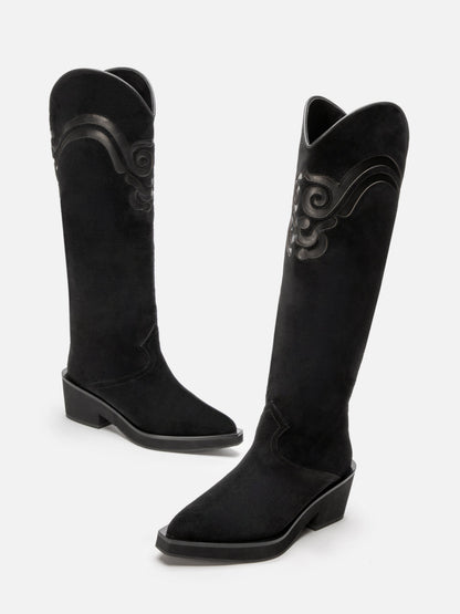 HIGH BOOTS - TERENS, suede black - 3606064072068 - Clergerie Paris - Europe