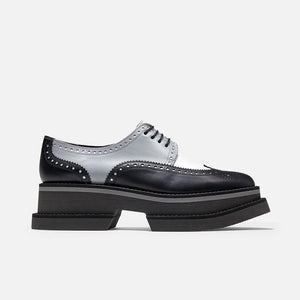 DERBIES - Briya Derbies, Black, White and Dolphin Grey Calfskin - 3606063500050 - Clergerie Paris - Europe