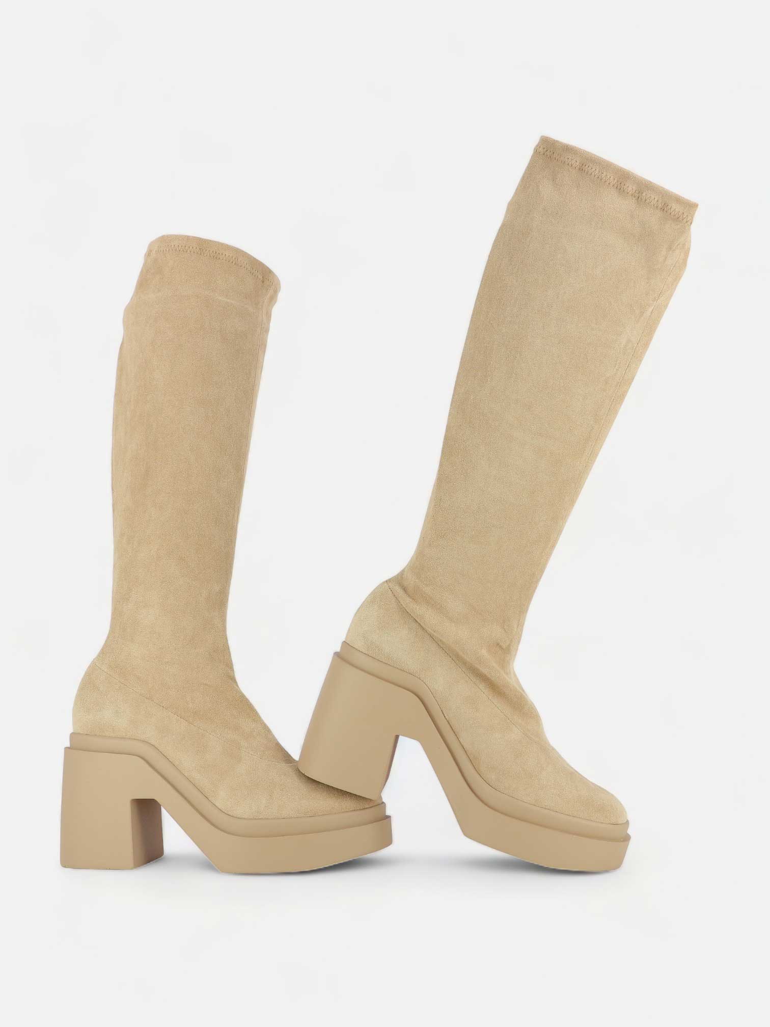 Boots en daim beige best sale