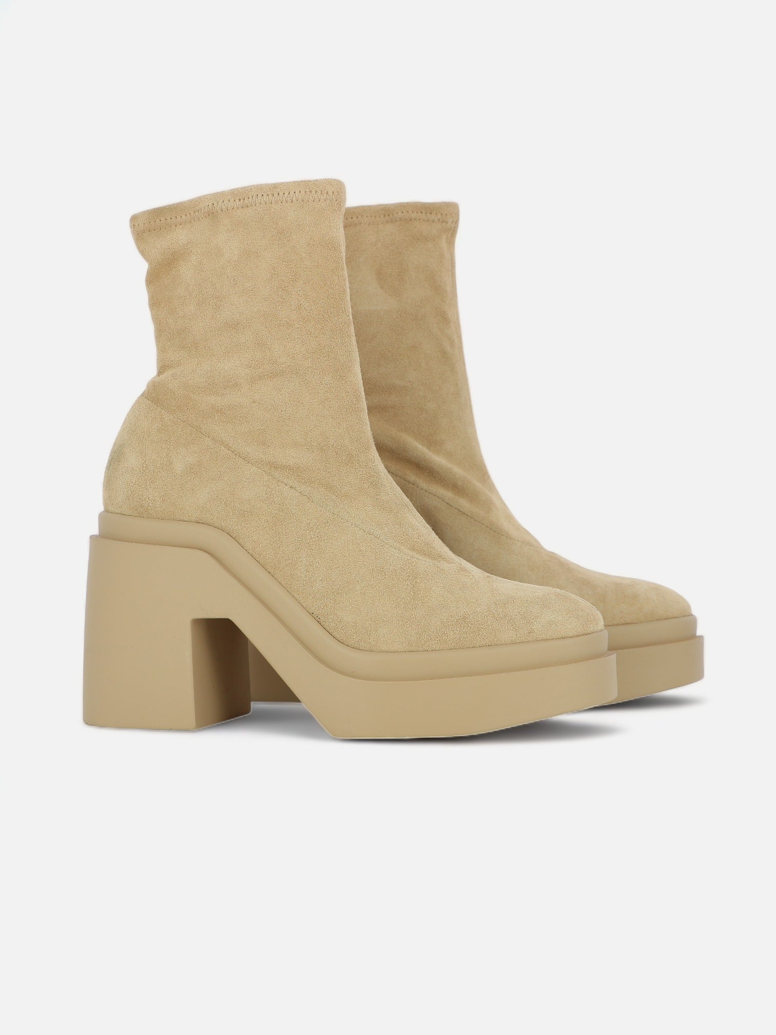 Leather shop beige boots