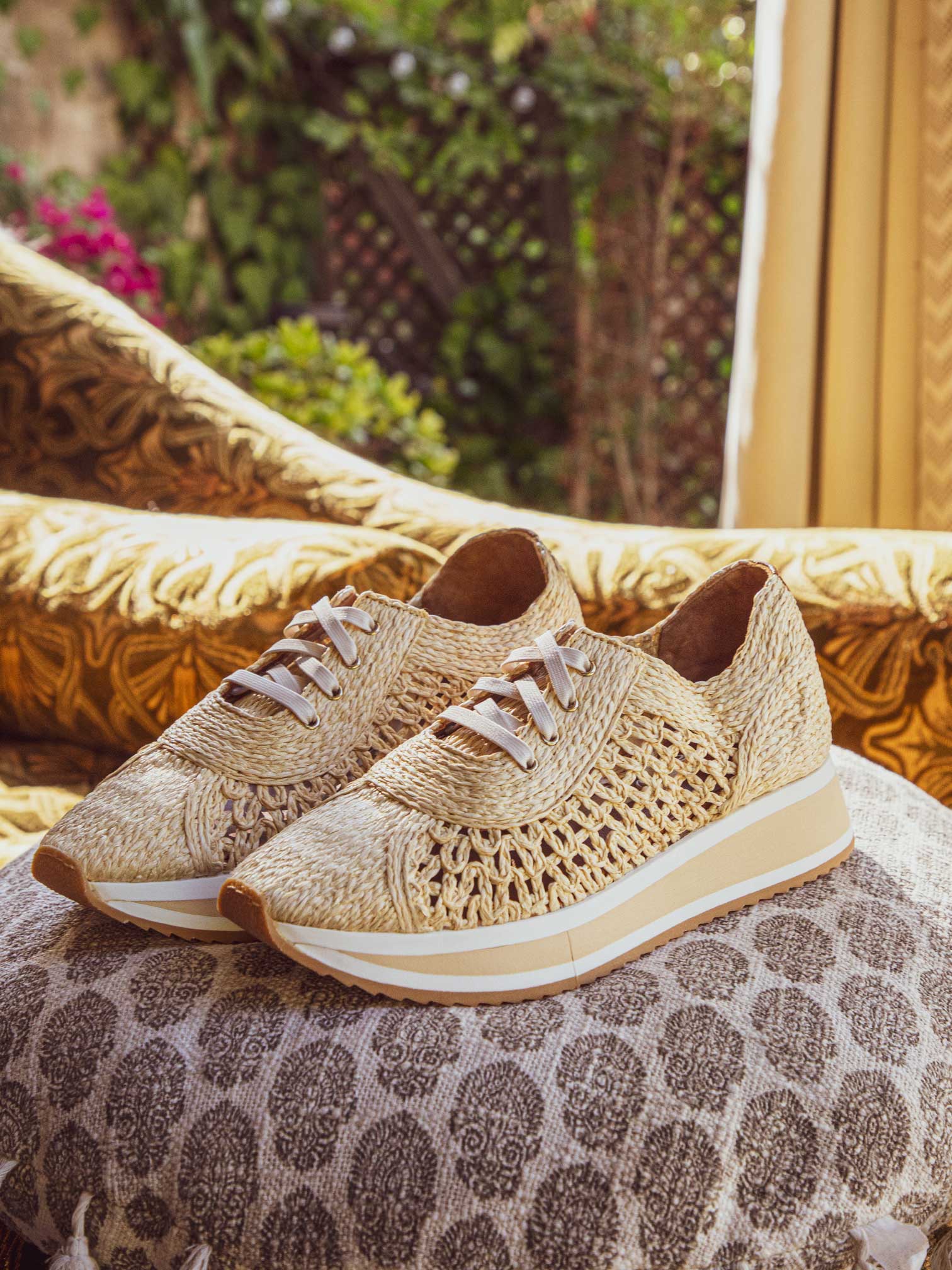 OZAN sneakers, braided fibers beige